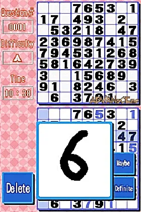 Essential Sudoku DS (Europe) screen shot game playing